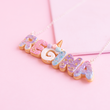 Custom Donut Unicorn Name Necklace