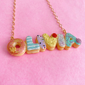 Custom Donut Princess Name Necklace